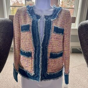 Denim Teim Boucle Crop Jacket by Nanette Lepore